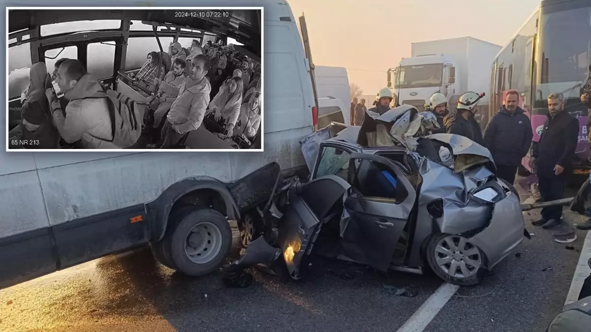 Van’daki zincirleme kazadan son anda kurtuldular! Yolcular şoförü tek tek öptü